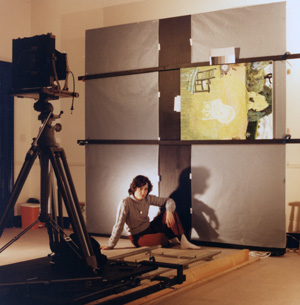 Marisa D'Alessandro photographing Christiane Kubrick's paintings